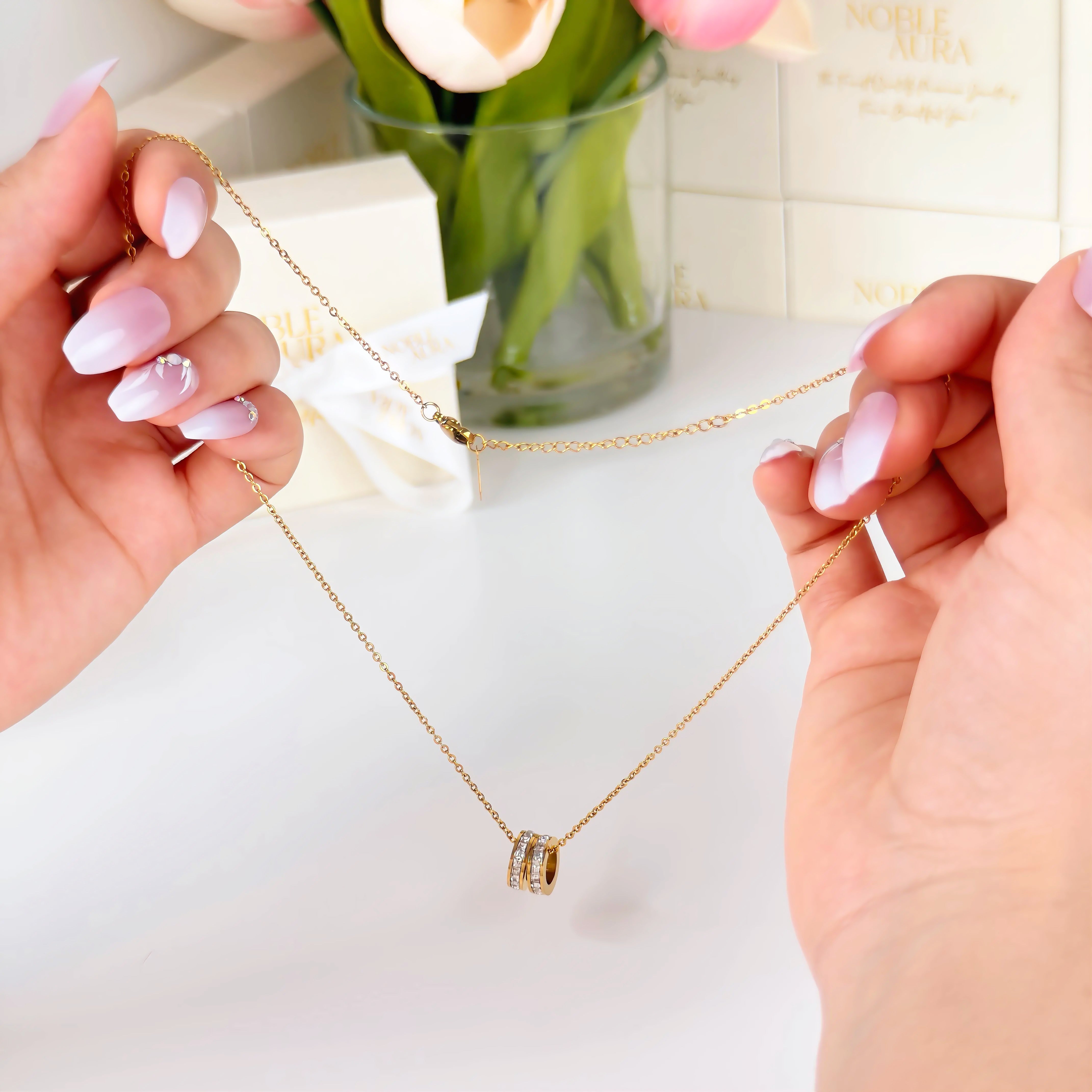 Gold Mandala Necklace Waterproof Tarnish-Free Pendant Necklace