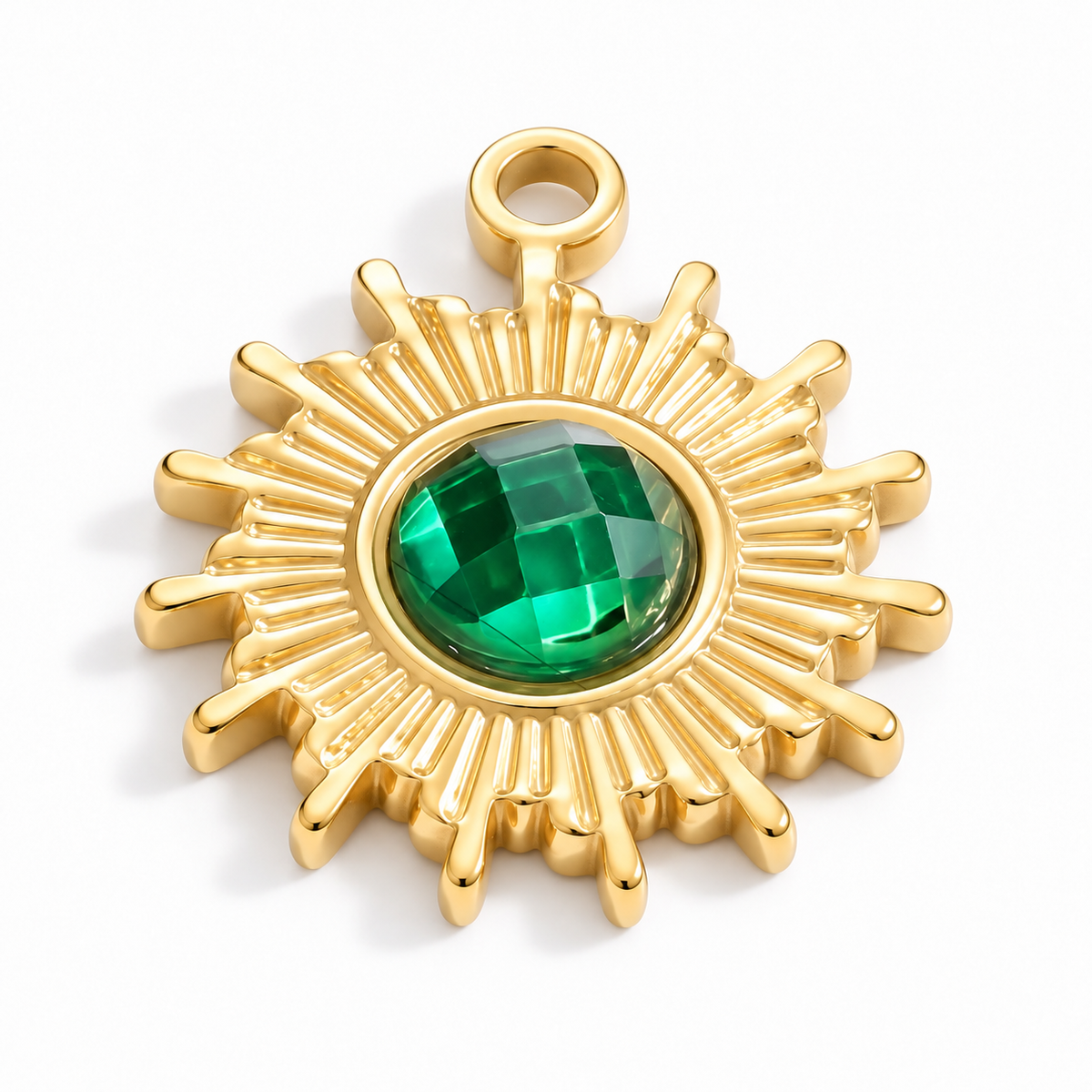 Emerald Sunburst Charm