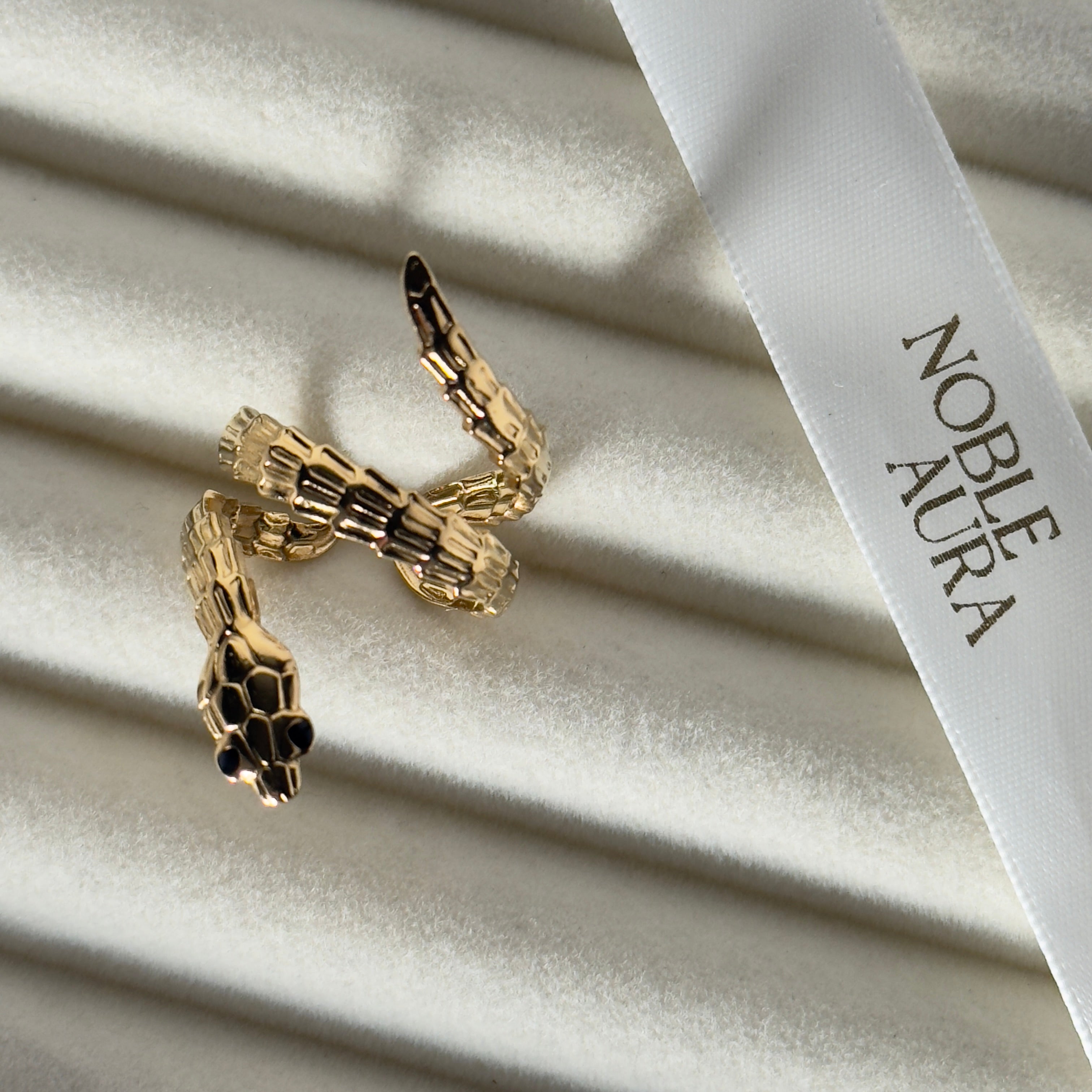 Gold Snake Wrap Adjustable Ring