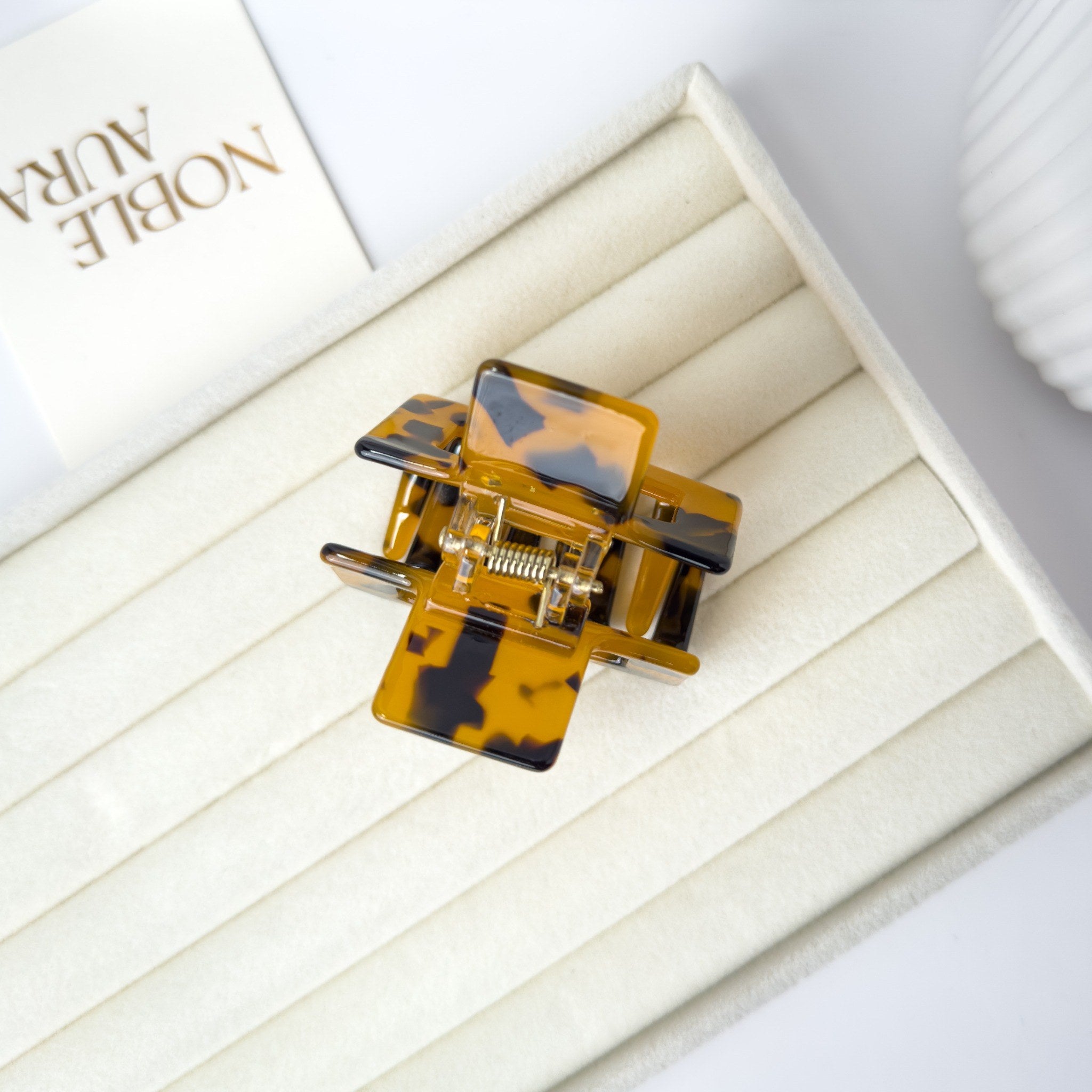 Amber Tortoise Shell Square - Acetate Hair Claw