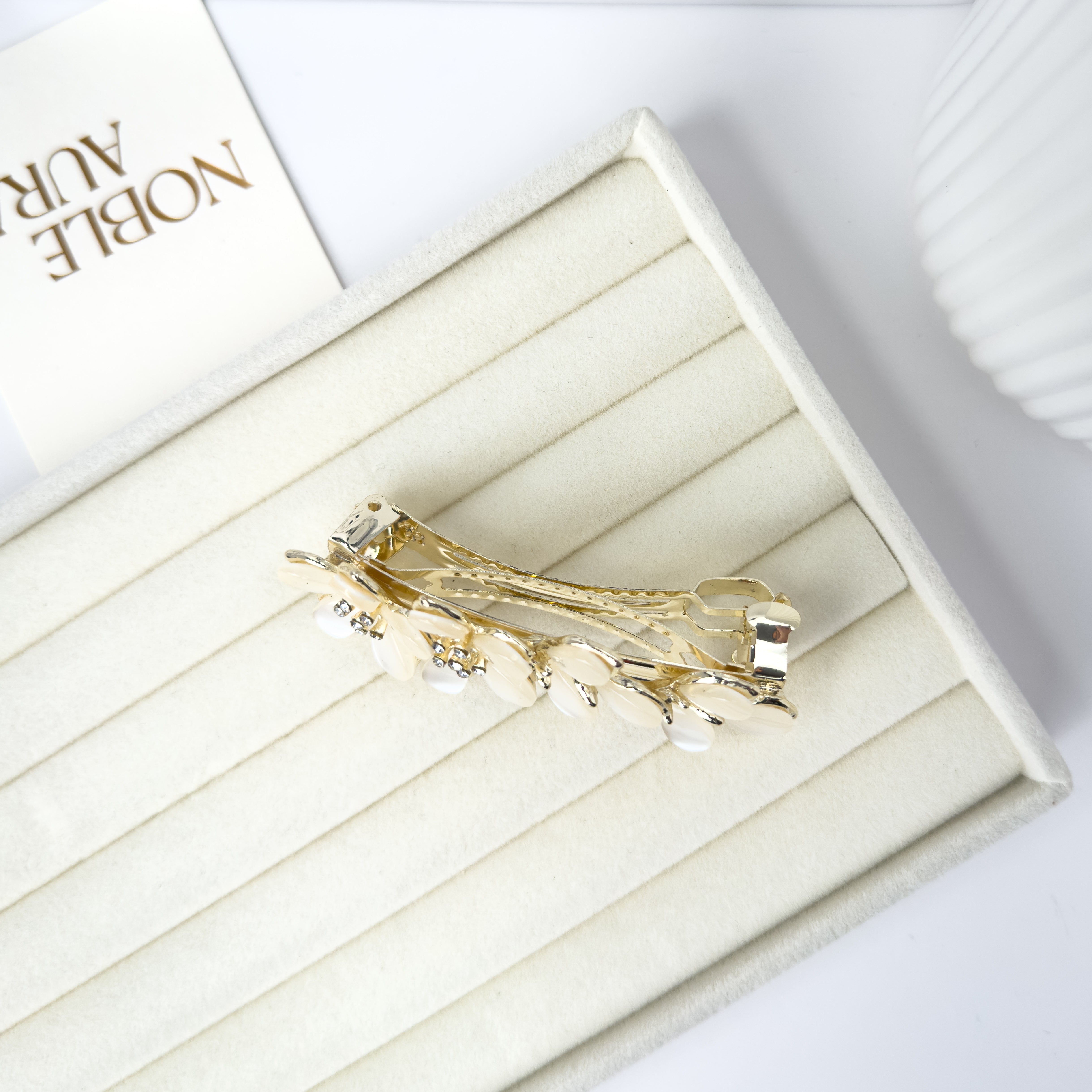 Bridal Pearl Flower Hair Claw Clip