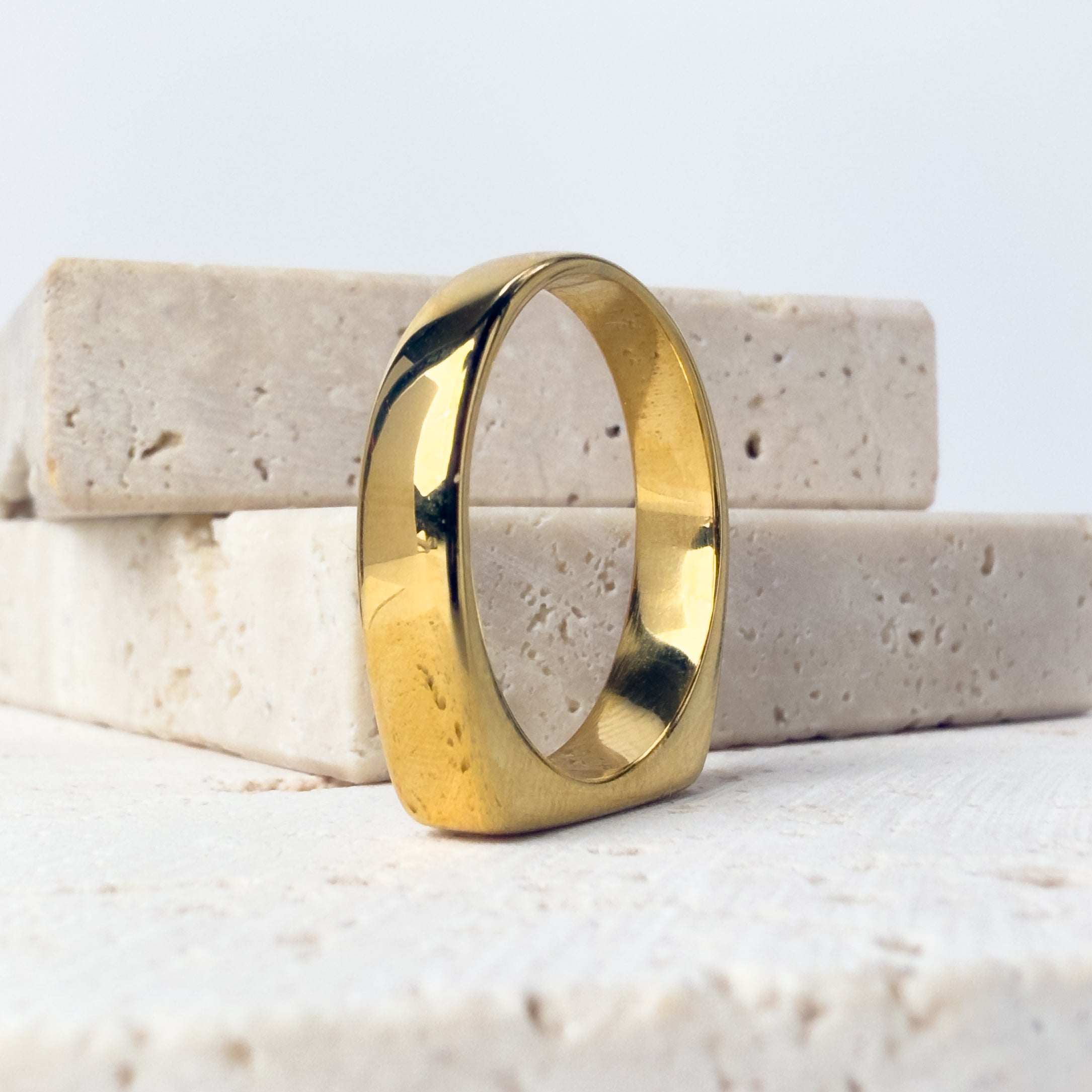 Gold Bar Signet Ring