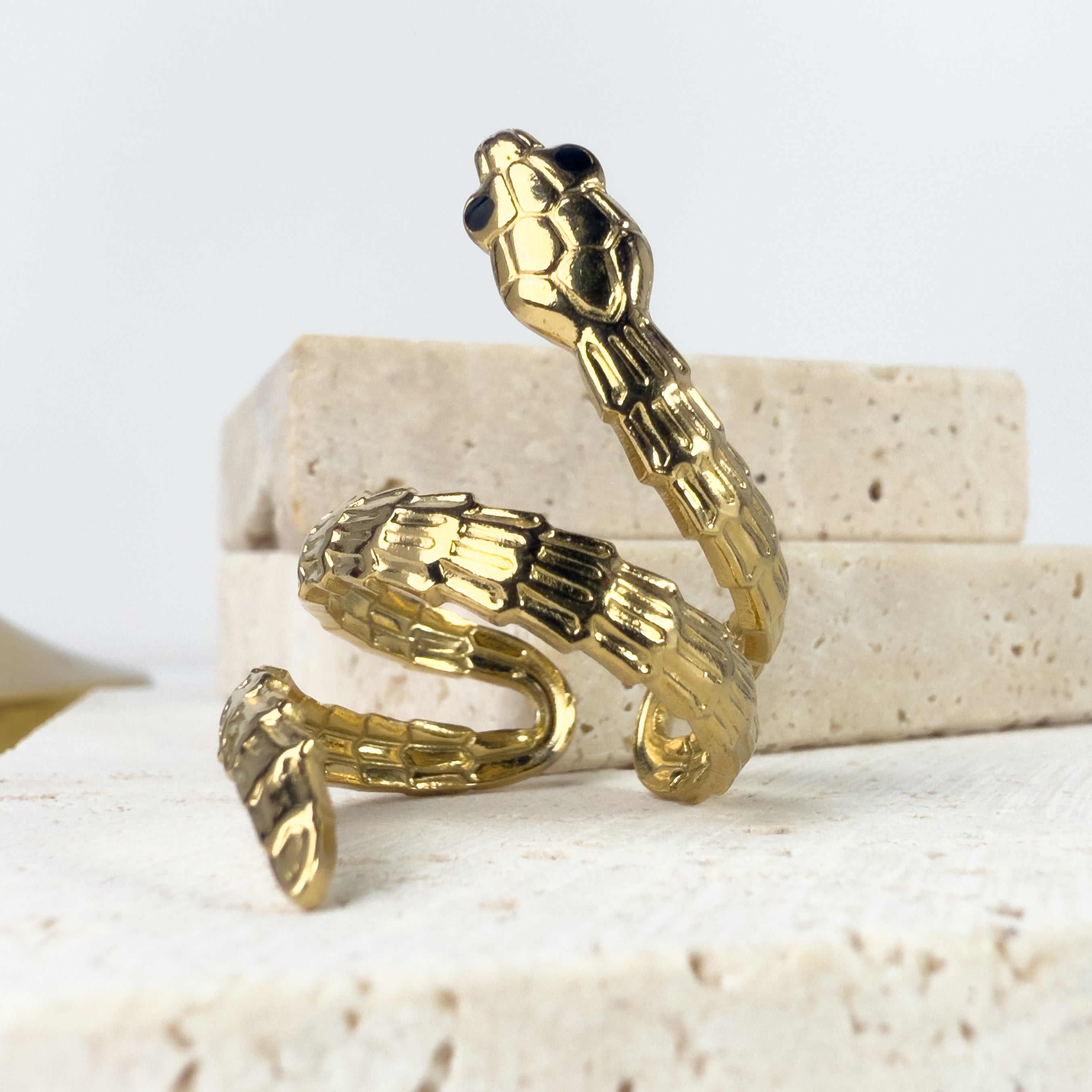 Gold Snake Wrap Adjustable Ring