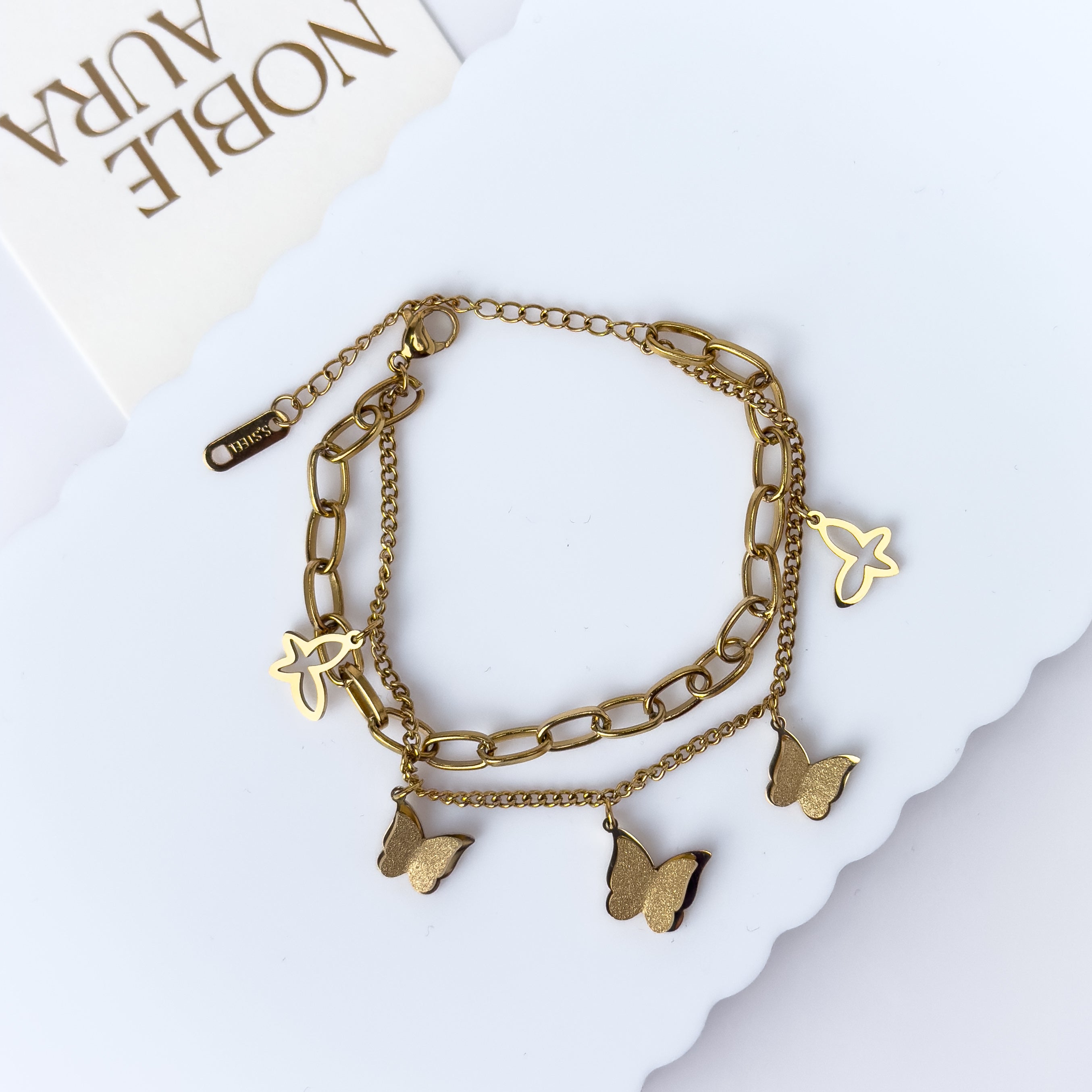 Papillon d’Or – Gold Butterfly Charm Bracelet
