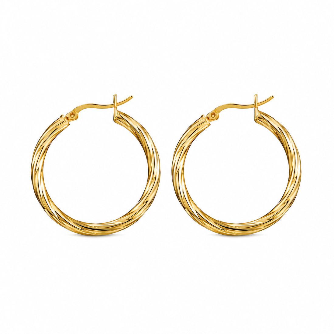Twisted Gold Hoop Earrings