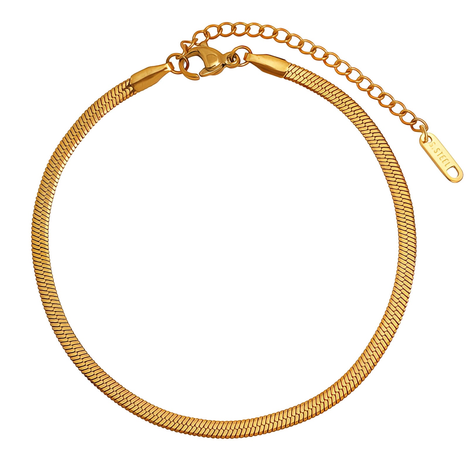 Classic gold snake chain bracelet with smooth finish by Noble Aura UK