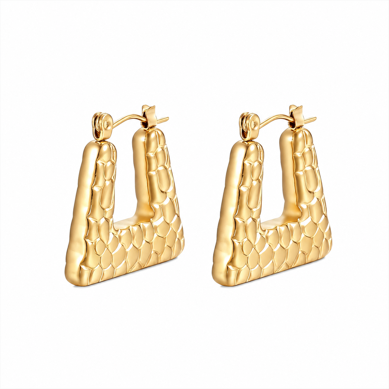 Textured Gold Hoop Earrings