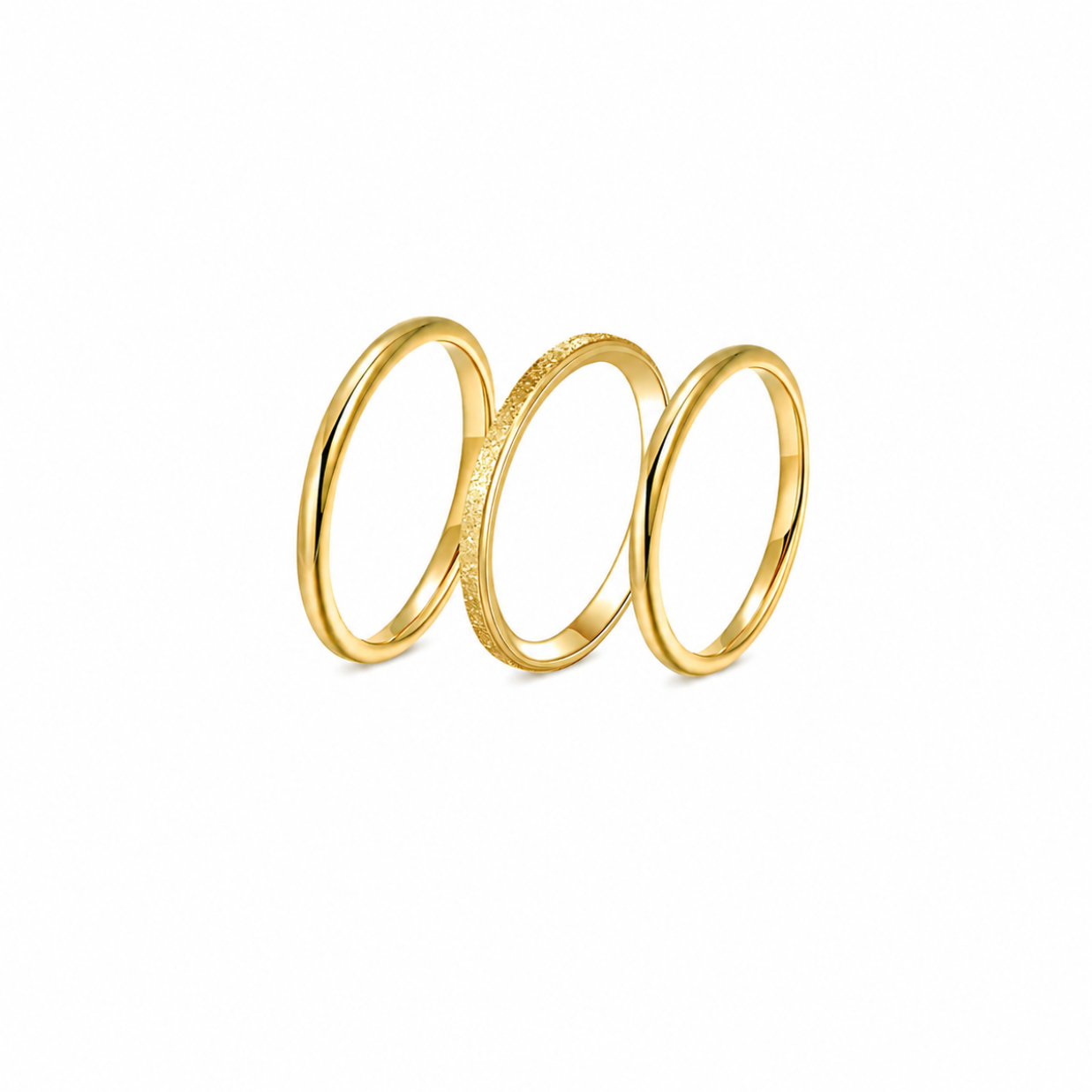 Gold Ring Set Waterproof Tarnish-Free Stacking Rings