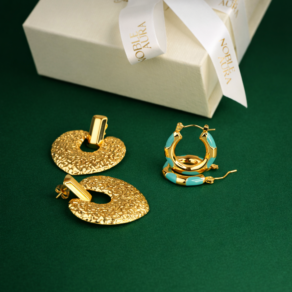 Gold & Statement Earrings UK by Noble Aura Jewellery ondon