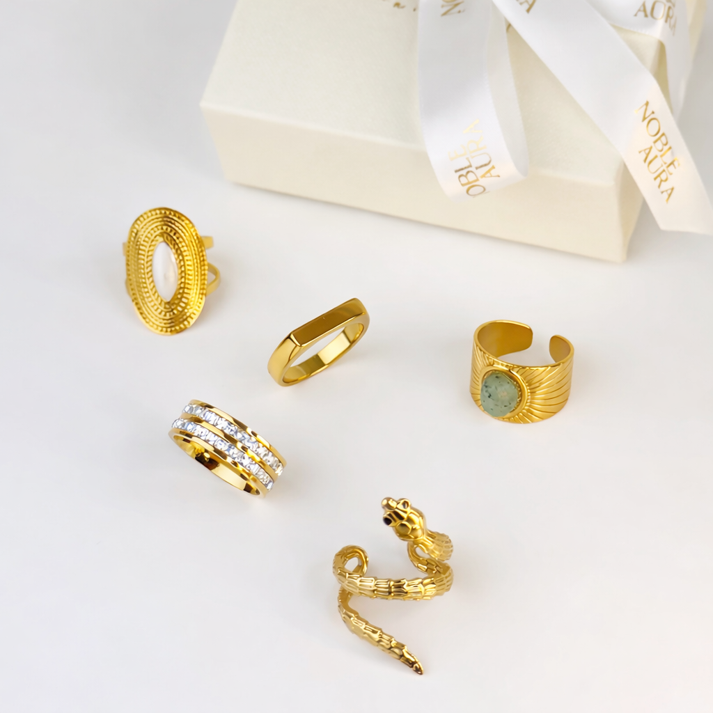 Gold & Statement Rings UK by Noble Aura Jewellery London