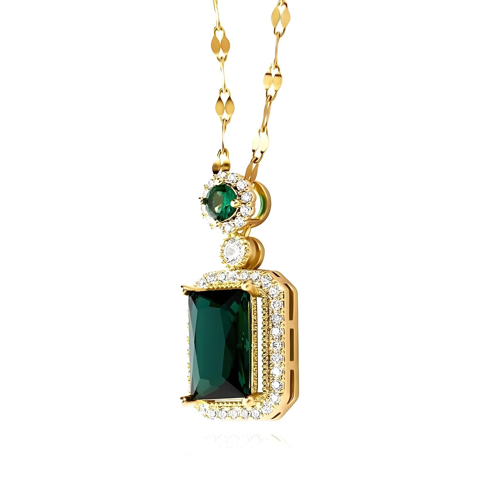 Emerald Green Pendant Necklace