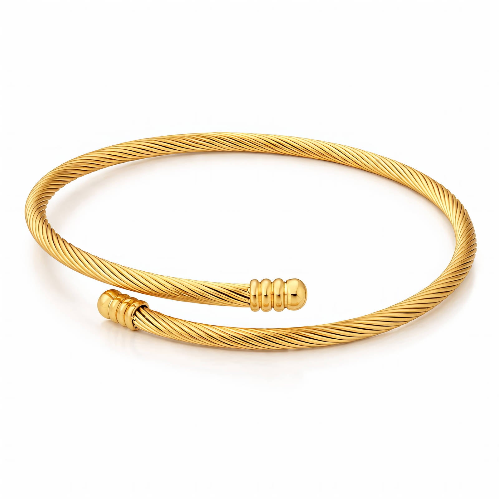 Gold Cable Twist Bangle Waterproof Tarnish-Free Gold Bracelet Gold Cable Twist Bangle Waterproof Tarnish-Free Gold Bracelet