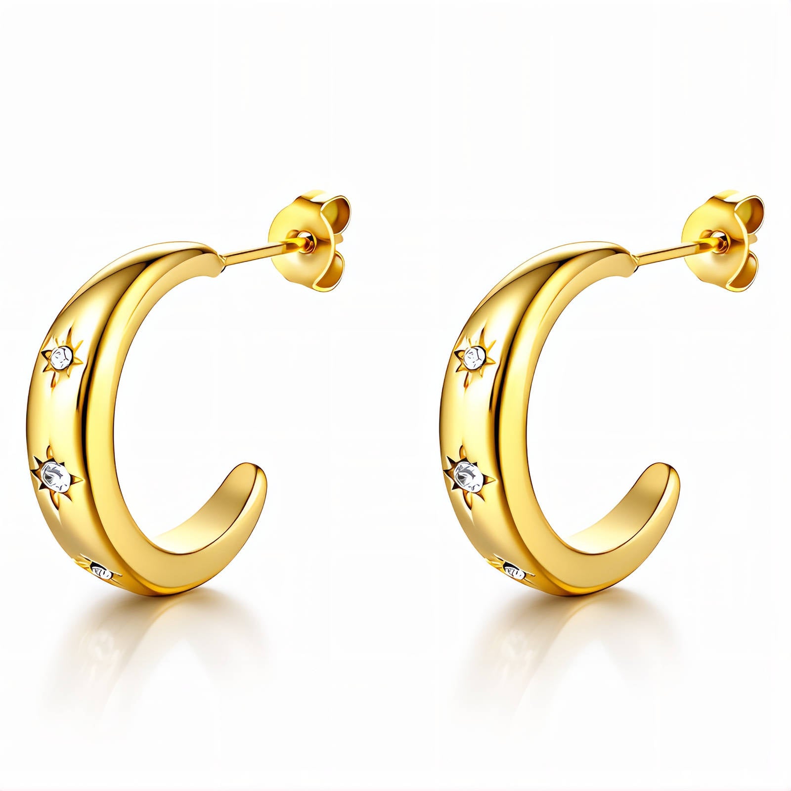 Celestial Drop Earrings Waterproof Tarnish-Free Gold Earrings