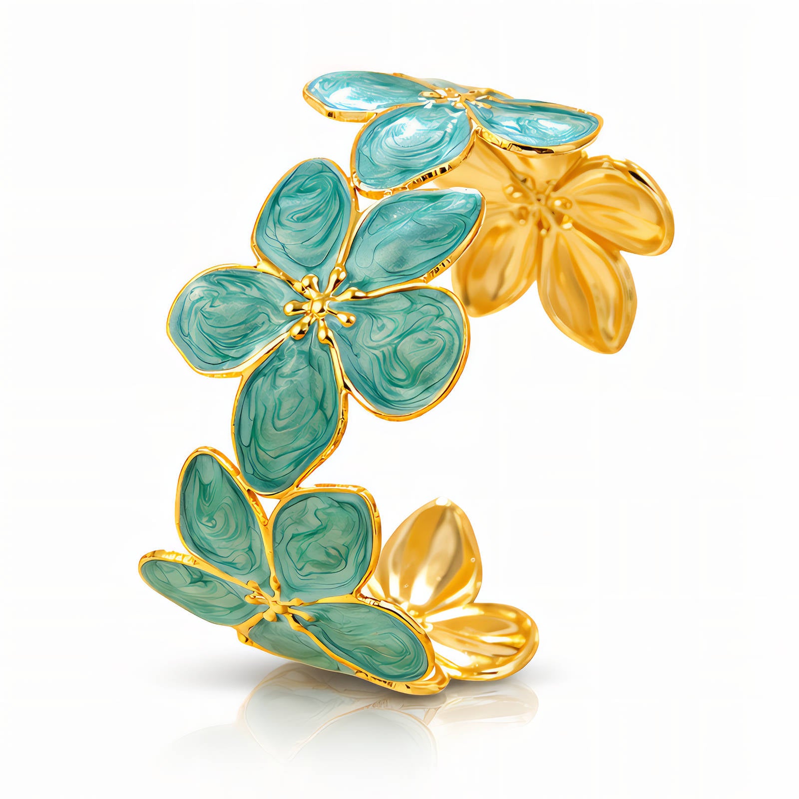 Gold Flower Bangle