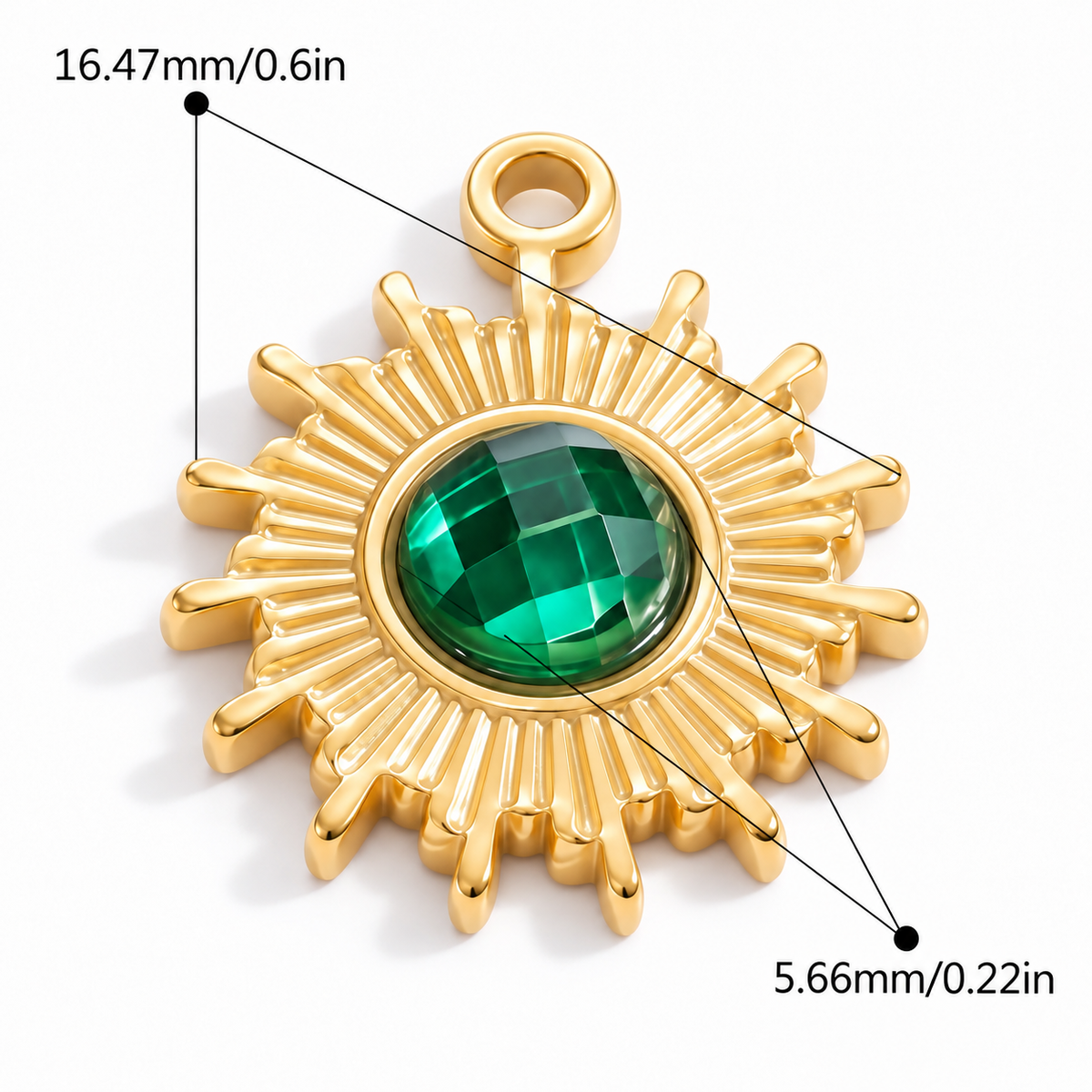 Emerald Sunburst Charm