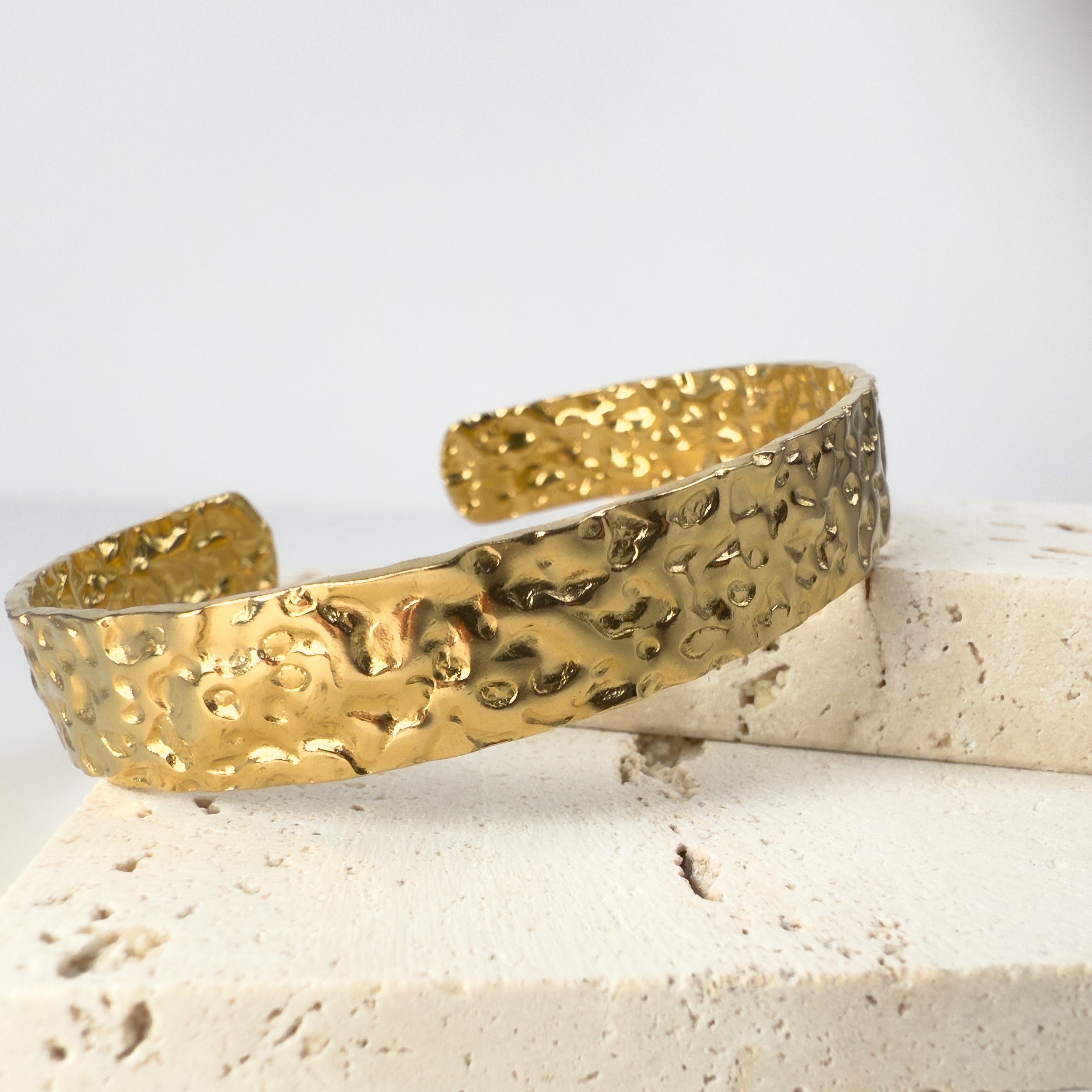 Hammered Gold Cuff Bracelet