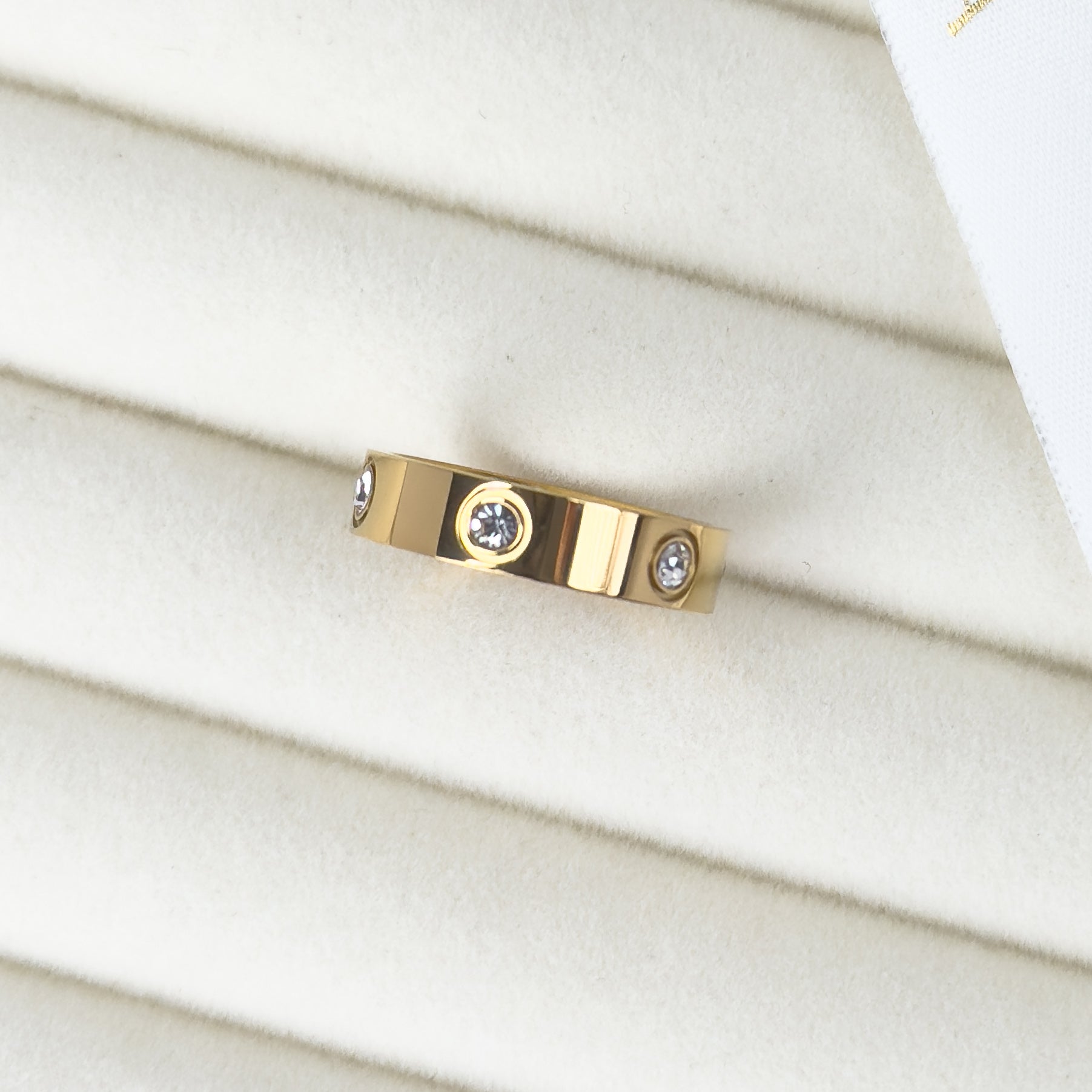 Gold Bezel Set Band