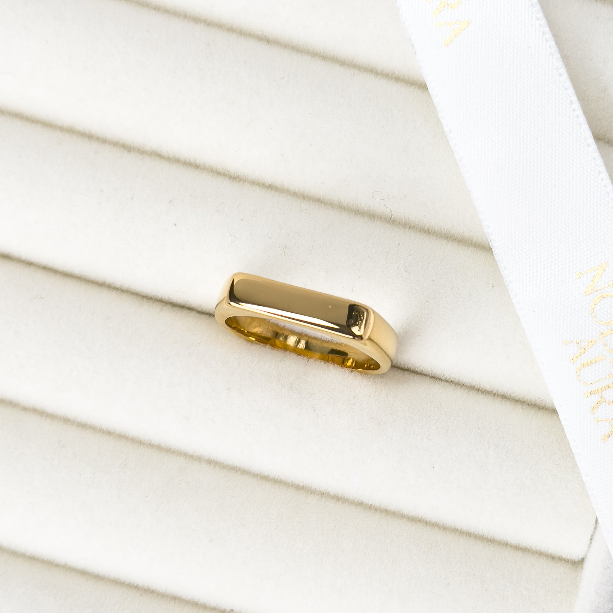 Gold Bar Signet Ring