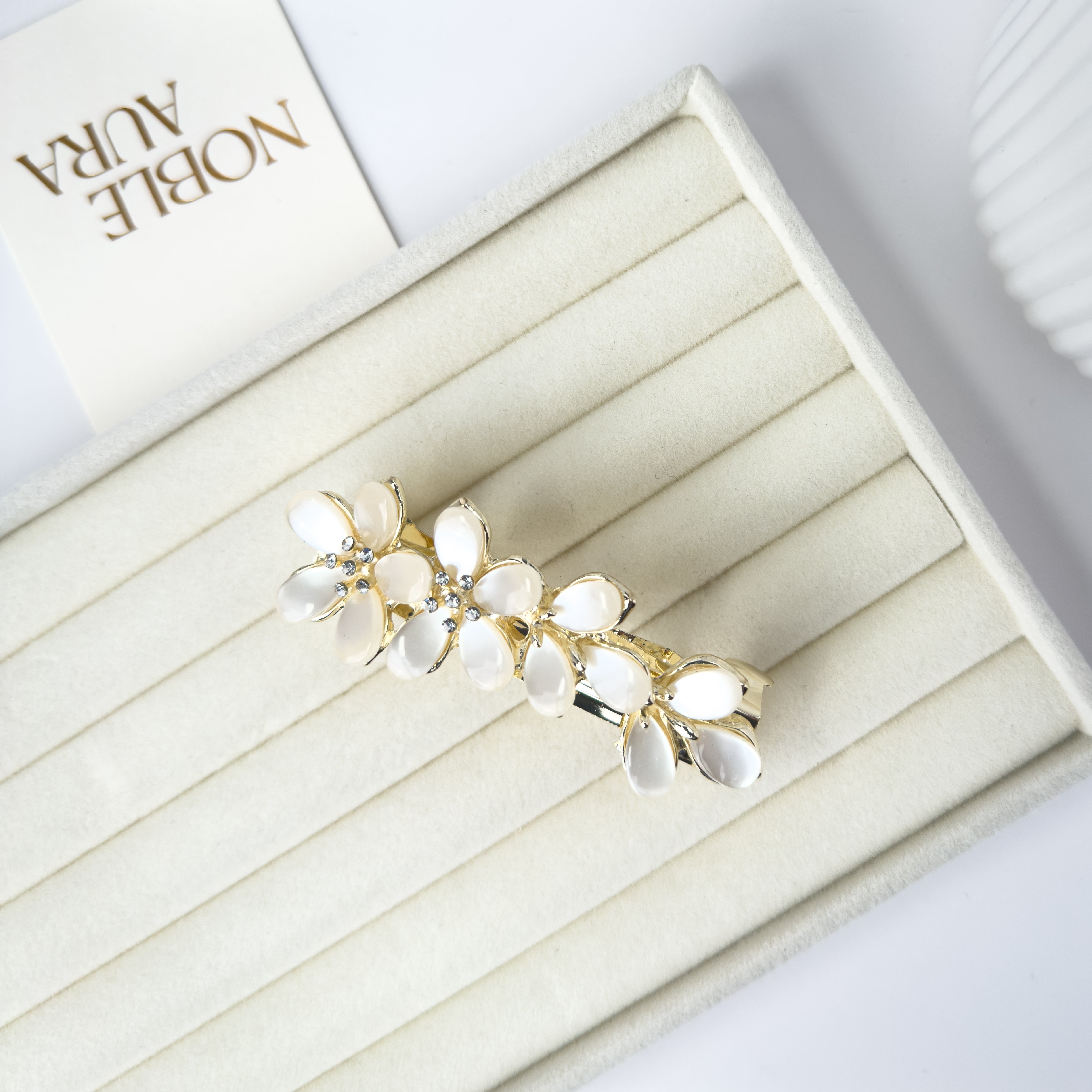 Bridal Pearl Flower Hair Claw Clip