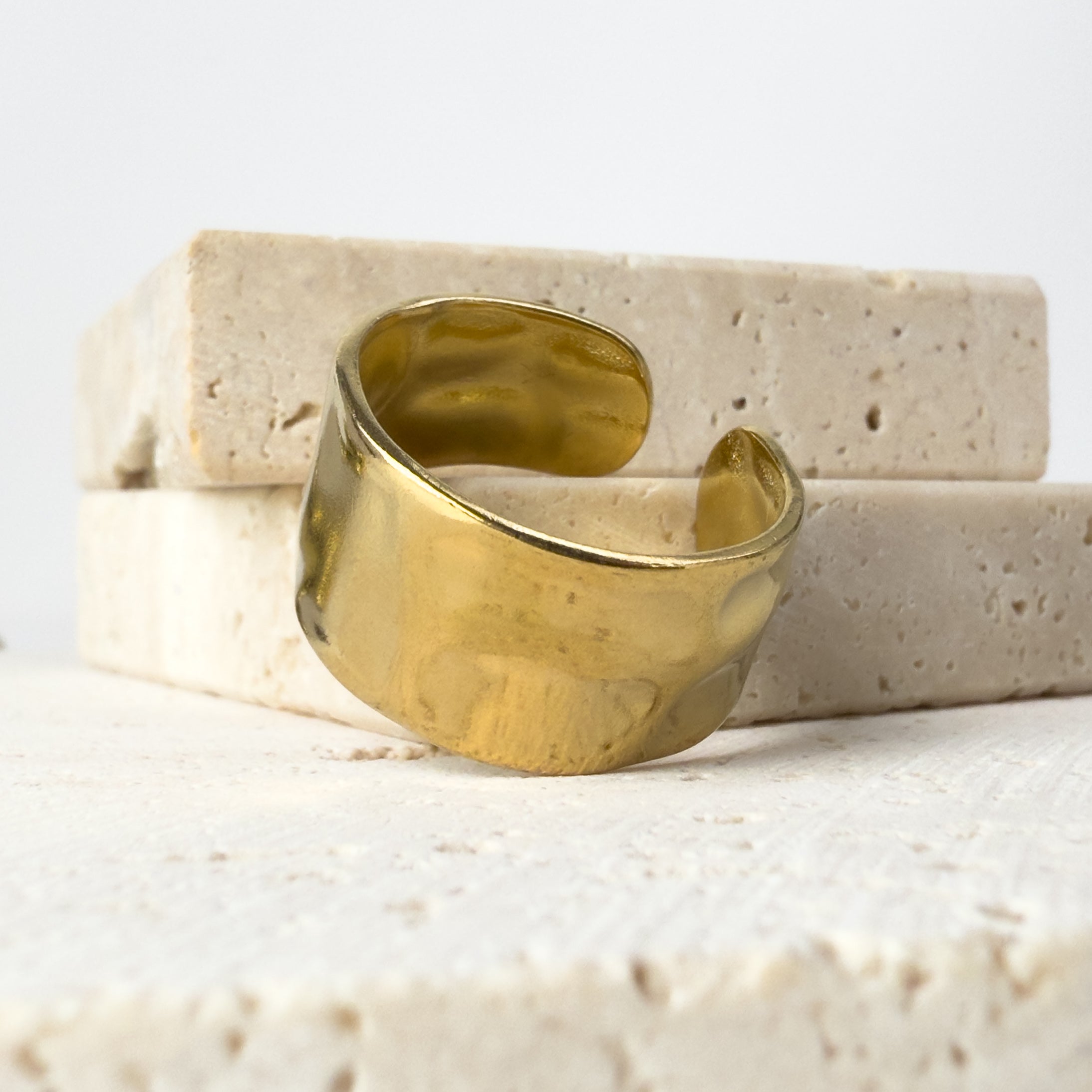 Chunky Hammered Band Ring