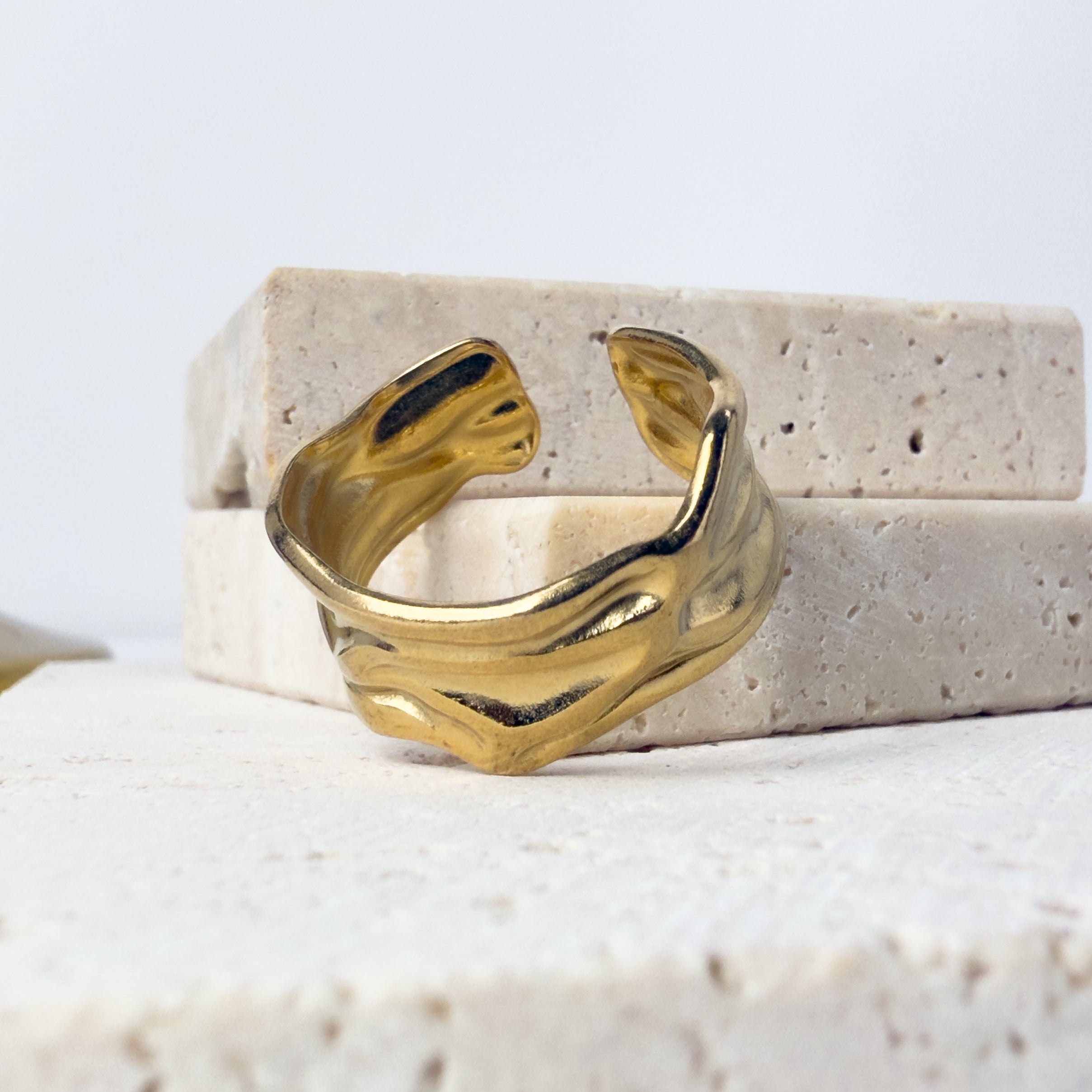 Gold Molten Texture Ring