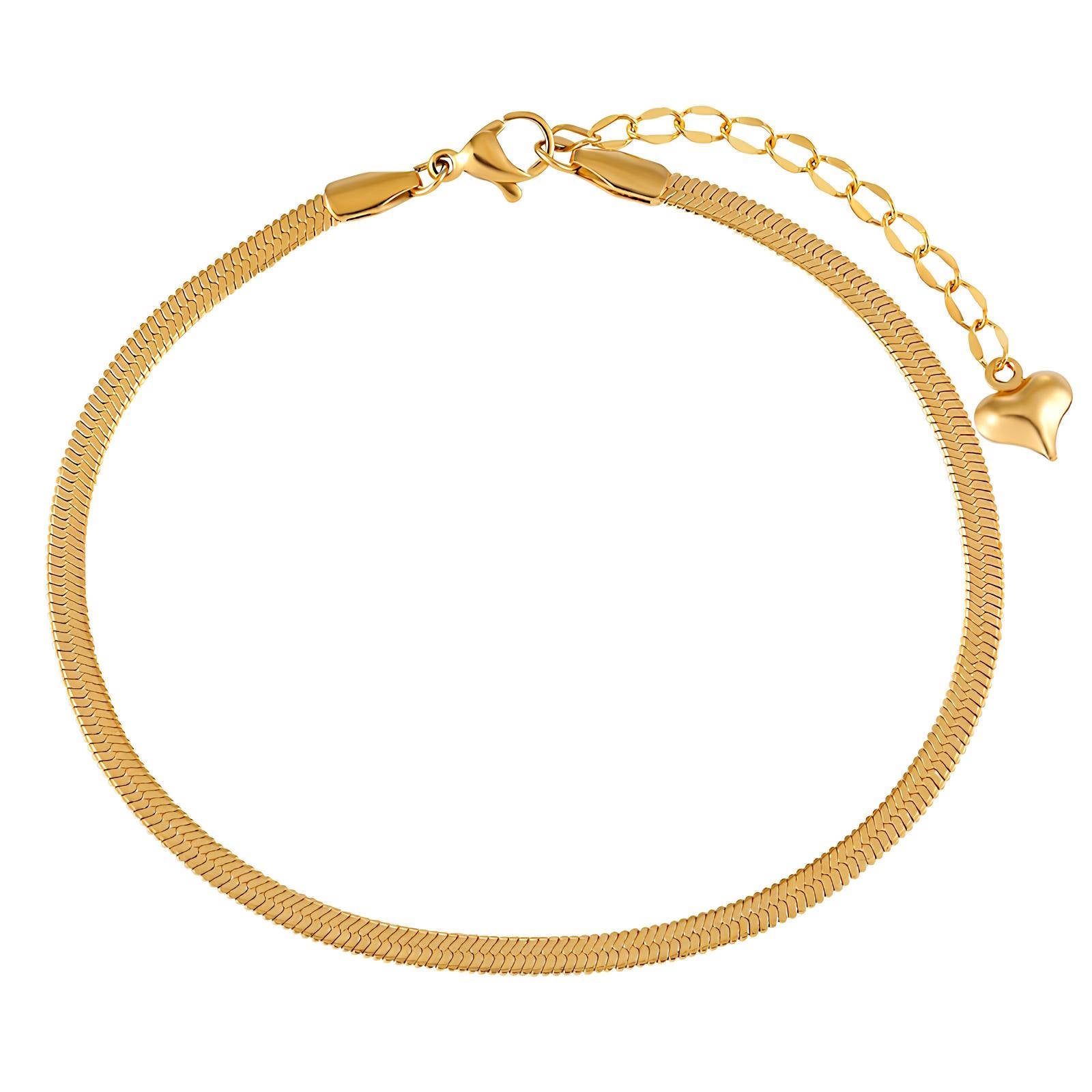 Gold Snake Chain Bracelet Waterproof Tarnish-Free Gold Bracelet